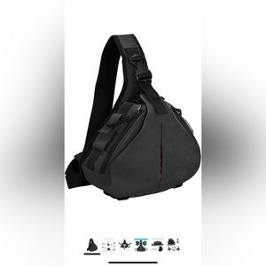 CADeN Sling Backpack Camera Case w/ Rain Cover, Compatible for DSLR/SLR